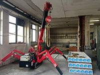 Ukázky práce s jeřábem